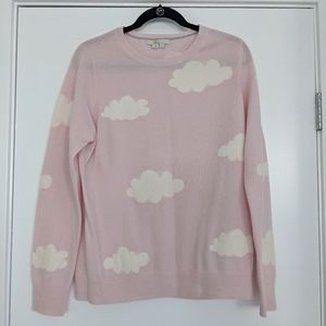 Pink cashmere Boden sweater with clouds size L